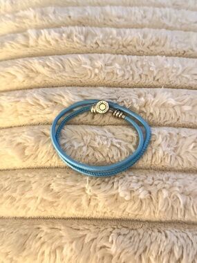 Pandora Blue Leather Wrap Bracelet